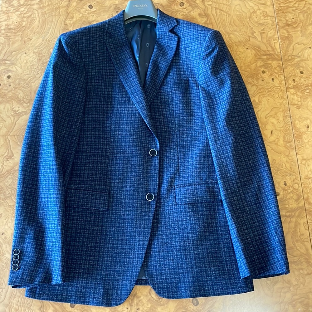 John Varatos blue and grey blazer jacket, size 40L, in worn no tags